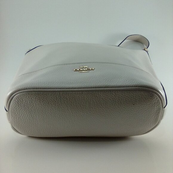 Coach Paxton Duffle In Chalk White Pebble Leather Shoulder Bag 